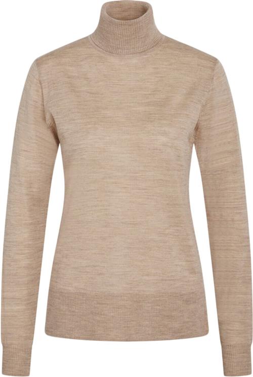 Bruuns Bazaar Charlenebbroll Neck Knit Kvinde Sand Melange Rullekraver Str S - hos Magasin