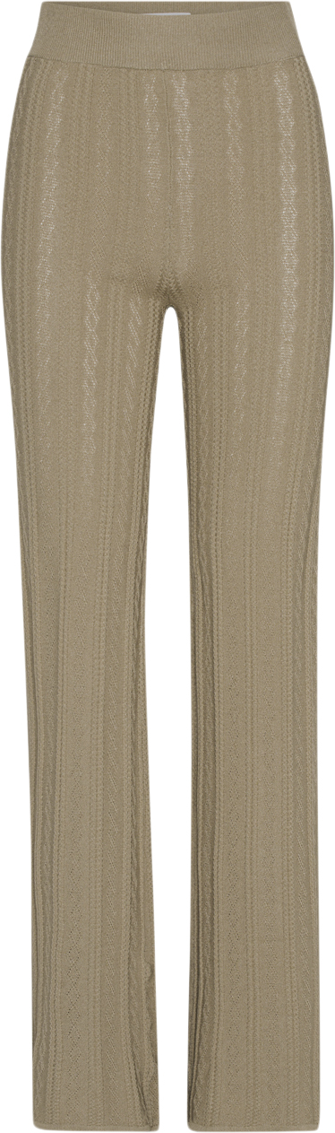 REMAIN Knit Straight Pants Kvinde Incense Beige Bukser Med Lige Ben Str 36 - hos Magasin