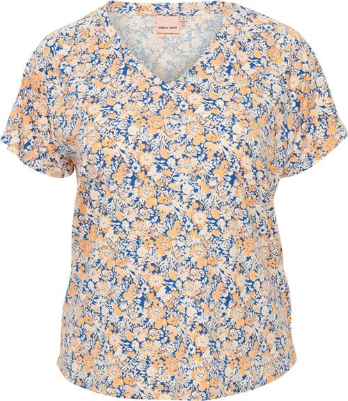 Simple Wish Swseena TEE 1 Kvinde Apricot Wash Aop Ms24 01d Kortærmede T-shirts Str 42/44 - hos Magasin