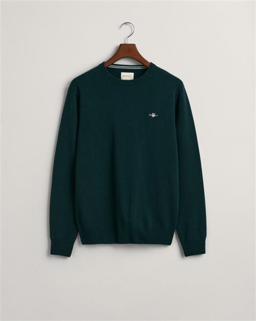 Se Gant Superfine Lambswool Cneck Mand Tartan Green Sweaters Str XL - hos Magasin ved Magasin