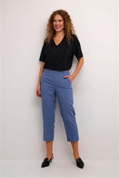 Se Kaffe Kasakura HW Cropped Pants Kvinde Blue Indigo Bukser Str 44 - hos Magasin ved Magasin