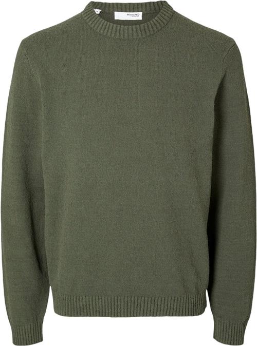 Se Selected Homme Slhloop LS Knit Crew Neck Mand Forest Night Sweaters Str L - hos Magasin ved Magasin