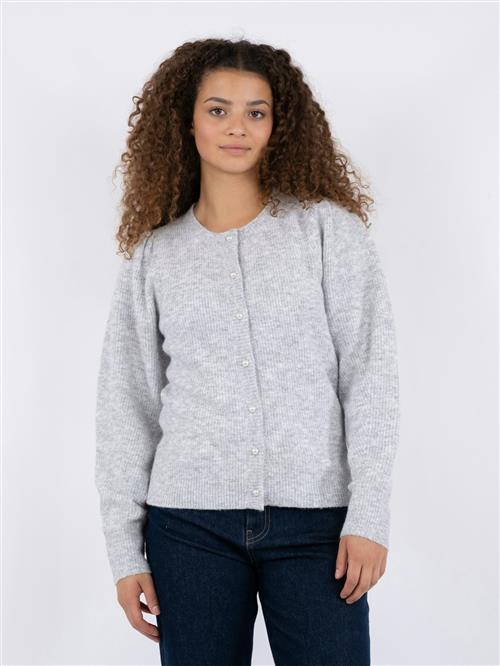 Neo Noir Nuna Knit Cardigan Kvinde Light Grey Melange Sweaters Str 44 - hos Magasin