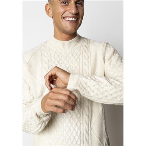 Clean Cut Copenhagen Morgan Wool Knit Mand Ecru Melange Sweaters Str L - hos Magasin