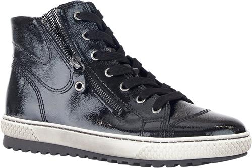 Gabor Schwarz/silb.Smok/lack/metallicme Kvinde Sort Sneakers Str 39 - hos Magasin