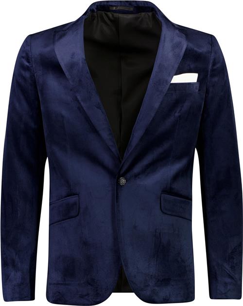 Se Lindbergh Velvet Blazer Mand Blå Blazere Str 46 - Velour hos Magasin ved Magasin