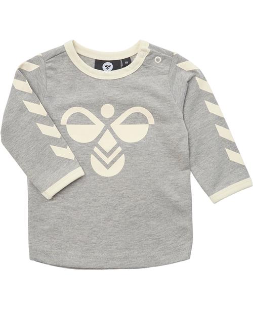 Hummel Hmlflipper Tshirt L/S Str 3 år / 98 cm - Grå Langærmede T-shirts hos Magasin