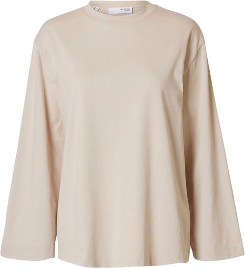 Se Selected Femme Slfelisa LS Boxy TEE D2 Kvinde Oatmeal Langærmede Bluser Str M - hos Magasin ved Magasin