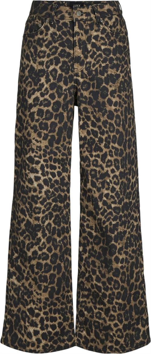 Se JJXX Jxsarah Tokyo LEO Wide HW Pant EX P Kvinde Cornstalk/leopard Bukser Med Brede Ben Str M - hos Magasin ved Magasin