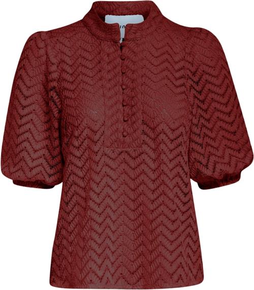 Minus Msjeva Half Sleeve Blouse Kvinde Madder Brown Kortærmede Bluser Str 40 - hos Magasin