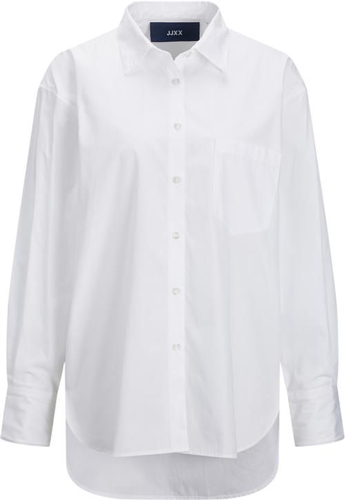 JJXX Jxjamie LS Relaxed Poplin Shirt NOO Kvinde White Langærmede Skjorter Str S - hos Magasin