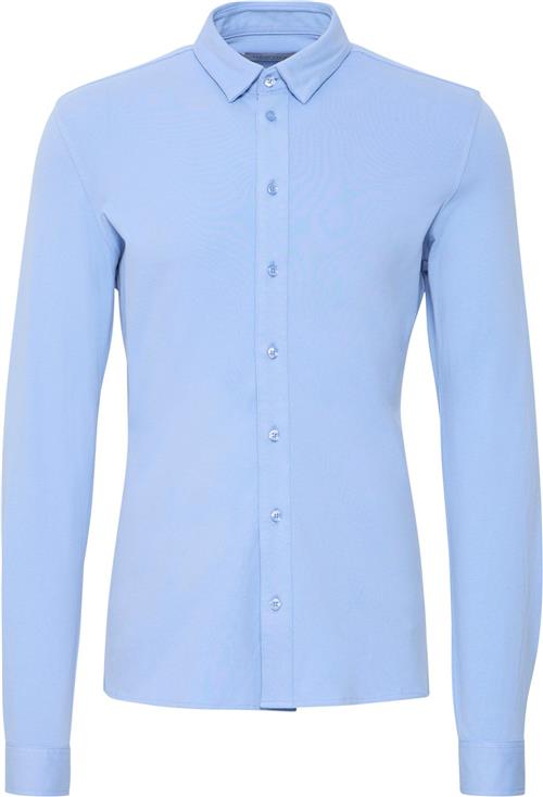 Casual Friday Cfarthur LS BU Jersey Piquet Shirt Kvinde Bel Air Blue Skjorter Slim Fit Str XL - hos Magasin