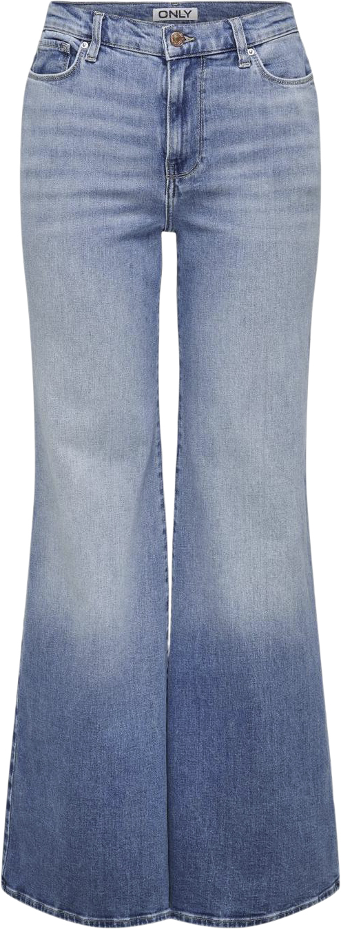 Se ONLY Onlpatricia HW WD Flared DNM Cro265 Kvinde Blå Flared Jeans Str "26/""32" - hos Magasin ved Magasin