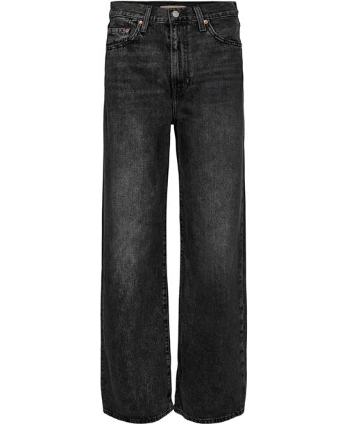 Se Levi's Ribcage Wide LEG H223 Swipe UP Kvinde Sort Wide Jeans Str W30 / L34 - hos Magasin ved Magasin