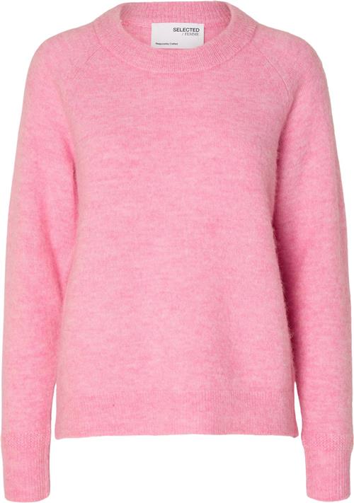 Se Selected Femme Slflulu LS Knit Oneck B Noos Kvinde Moonlite Mauve/melange Sweaters Str M - hos Magasin ved Magasin