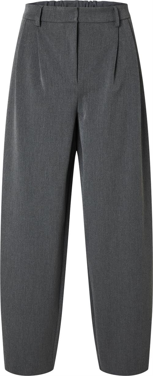 Selected Femme Slfpiya HW Barrel Pant Kvinde Grå Bukser Med Brede Ben Str 40 - hos Magasin