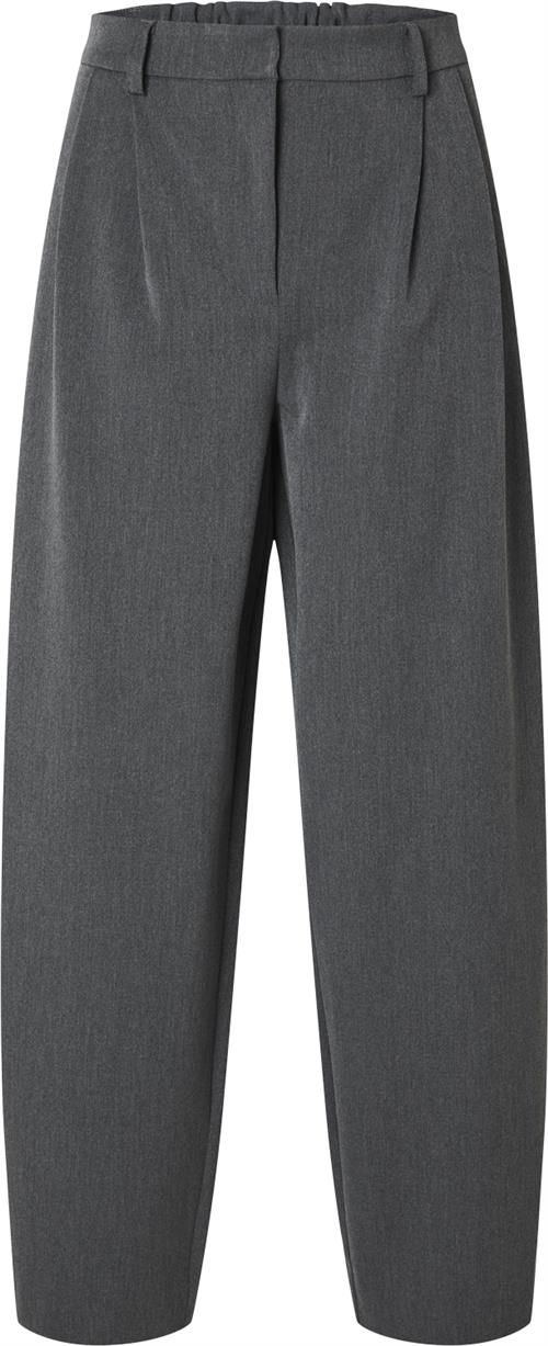 Selected Femme Slfpiya HW Barrel Pant Kvinde Grå Bukser Med Brede Ben Str 34 - hos Magasin