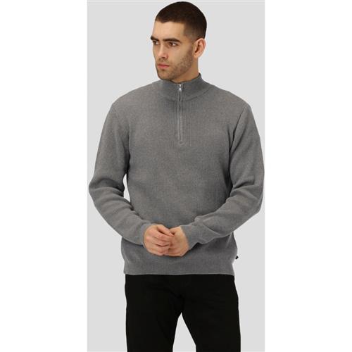 Clean Cut Copenhagen Mario Half Zip Mand Light Grey Mel Cardigans Str S - Bomuld hos Magasin