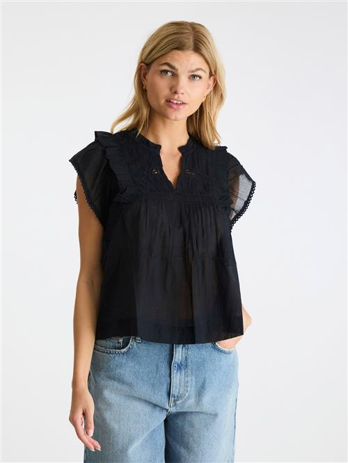 Neo Noir Jayla S Voile Top Kvinde Navy Toppe Str 40 - hos Magasin