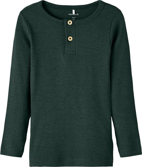 Name It Nmmkab LS TOP Noos Str 98 - Pine Grove/melange Langærmede T-shirts hos Magasin