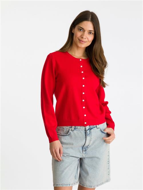 Se Neo Noir Jilla Heavy Knit Cardigan Kvinde Red Cardigans Str 40 - hos Magasin ved Magasin