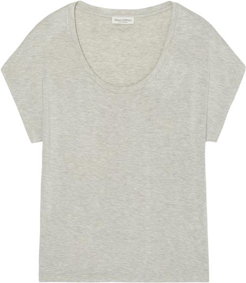 Marc O’Polo Tshirt, Short Sleeve, Deep Round n Kvinde Summer Grey Melange Kortærmede T-shirts Str S - hos Magasin