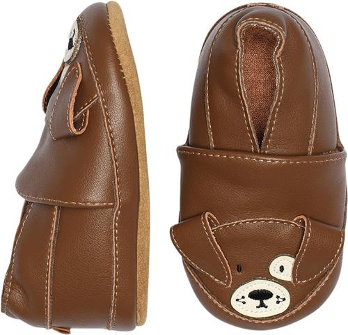 Melton Dog Leather Slippers Cocoa Brown Hjemmesko Str 23/24 - Læder hos Magasin