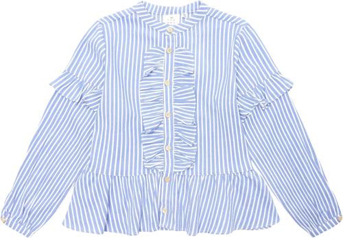 The New Tnlaila L_S Shirt Str 134-140 cm/9-10 år - China Blue Skjorter Bomuld hos Magasin