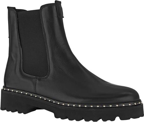 Gabor Schwarz Gold/foulardmic./Niete Kvinde Sort Chelsea Boots Str 40 - hos Magasin