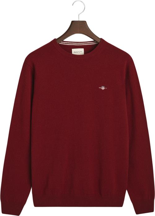 Se Gant Superfine Lambswool Cneck Mand Plumped Red Sweaters Str XXL - hos Magasin ved Magasin