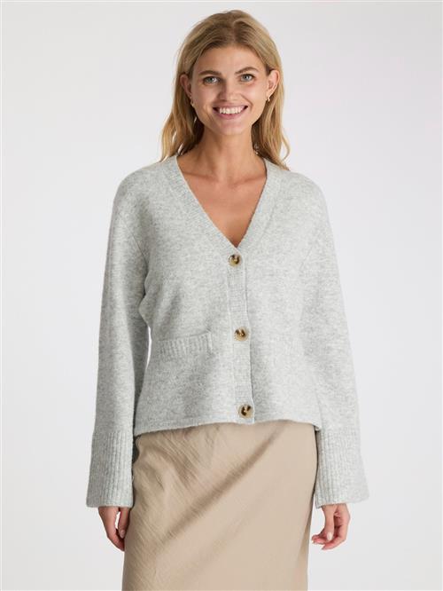 Neo Noir Pixie Knit Cardigan Kvinde Light Grey Melange Cardigans Str 40 - Akryl hos Magasin