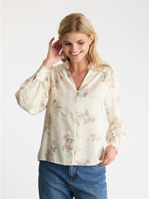 Se Neo Noir Massima Soft Blossom Blouse Kvinde Creme Langærmede Bluser Str 38 - hos Magasin ved Magasin