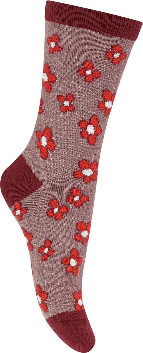 Melton Blossom Socks Str 27/30 - Grape Shake Strømper Bomuld hos Magasin