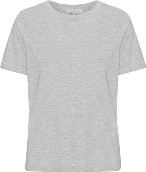 A-VIEW Stabil top s/s Kvinde Light Grey Melange Kortærmede T-shirts Str M - hos Magasin