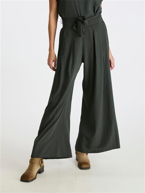 Neo Noir Lana Pants Kvinde Dark Green Bukser Med Brede Ben Str 44 - hos Magasin