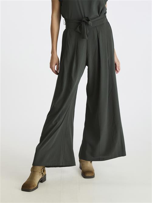 Neo Noir Lana Pants Kvinde Dark Green Bukser Med Brede Ben Str 36 - hos Magasin