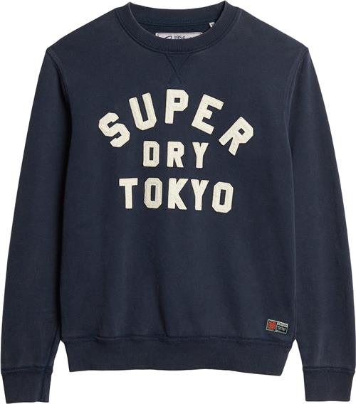 Superdry Vintage Athletic Crew Mand Rich Navy Sweatshirts Str XL - hos Magasin