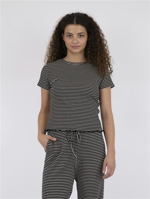 Neo Noir Lonnie Stripe Tee Kvinde Black Toppe Str 42 - hos Magasin