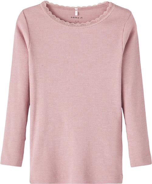 Name It Nmfkab LS TOP Noos Str 110 - Deauville Mauve/melange Langærmede T-shirts hos Magasin