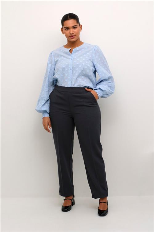 Kaffe Curve Kcloulou Shirt Kvinde Celestial Blue Langærmede Skjorter Str 52 - hos Magasin