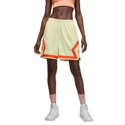 Nike Jordan Diamond Shorts Kvinde Citron Tint/rush Orange Sweatshorts Str XS - Polyester hos Magasin