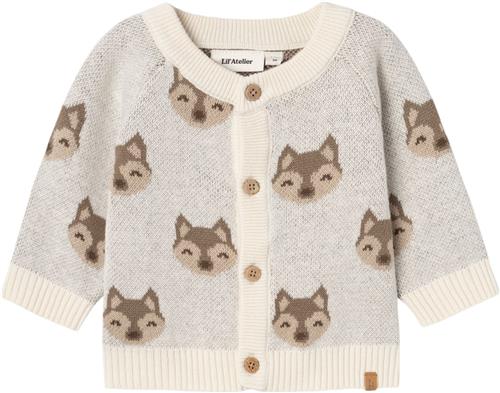 Se Lil' Atelier Nbmlamoe LS Knit Card LIL Str 74 - Birch Cardigans hos Magasin ved Magasin