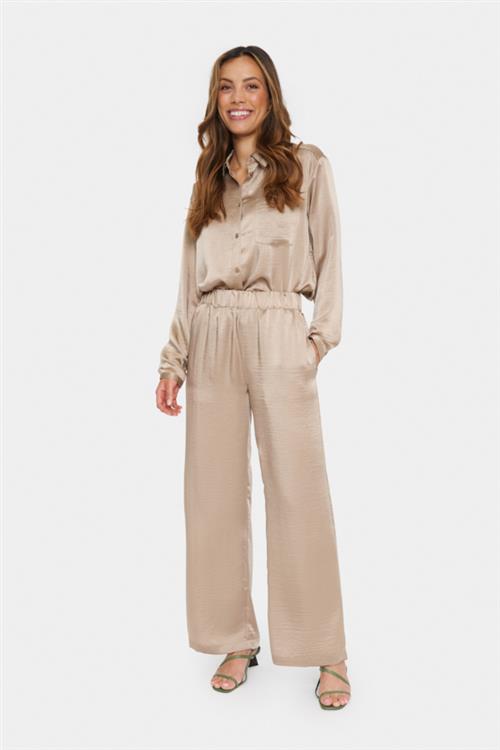 Saint Tropez Dinnesz Pants Kvinde Dune Bukser Med Brede Ben Loose Fit Str XS - hos Magasin