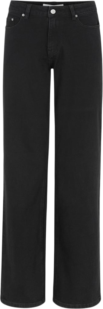 Soft Rebels Srwilla Midwaist Wide Jeans Kvinde Black Wide Jeans Str XL - hos Magasin