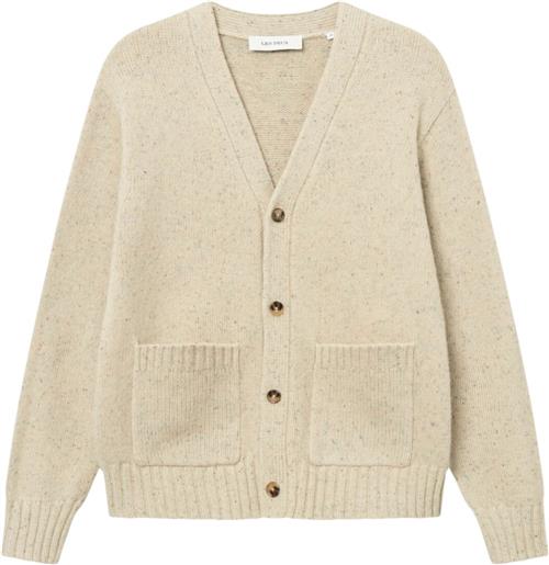 Les Deux Gary Fleck Wool Cardigan Mand Light Sand Cardigans Str L - Uld hos Magasin