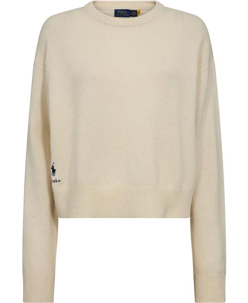 Polo Ralph Lauren 2/15 Wl/ny/cash Rwslsl-plo Kvinde Authentic Cream Sweaters Str L - hos Magasin