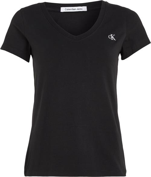 Calvin Klein CK Embroidery Stretch Vneck Kvinde Bae Kortærmede T-shirts Str L - hos Magasin