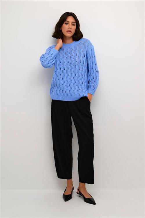 Se Kaffe Kalena Knit Pullover Kvinde Vista Blue Sweaters Str S - hos Magasin ved Magasin