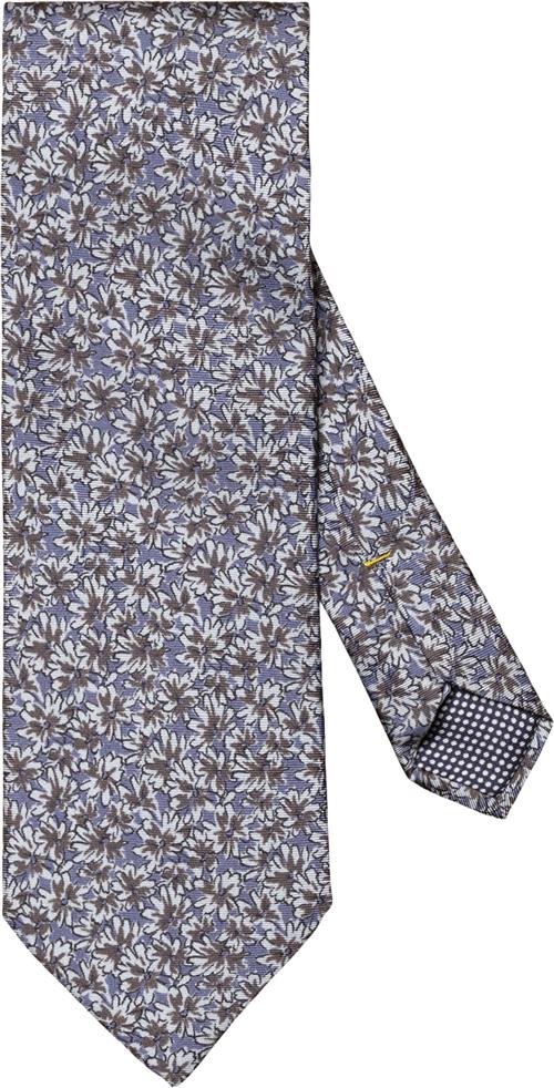 ETON Mid Blue Floral Silk Twill Tie 80 - Slips Silke hos Magasin