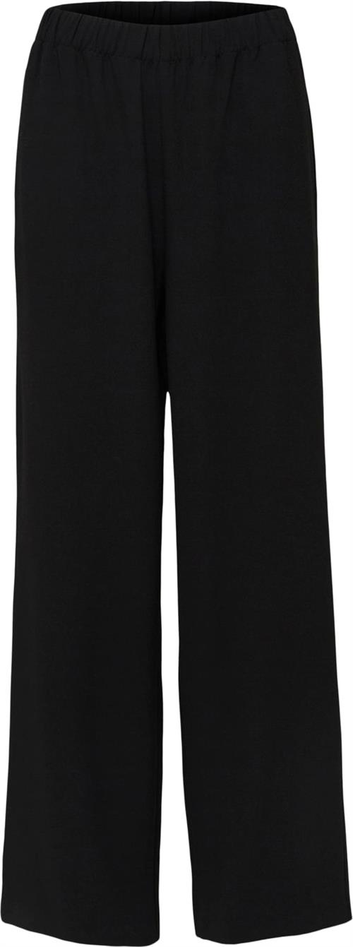 Selected Femme Slftinnirelaxed MW Wide Pant N NOO Kvinde Sort Bukser Med Brede Ben Str "40/""32" - hos Magasin